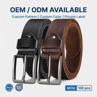 Ceinture en cuir personnalisable pour usage quotidien, avec boucle à rouleau, plusieurs couleurs et tailles, prête à être expédiée depuis le stock, faible MOQ, vente en gros