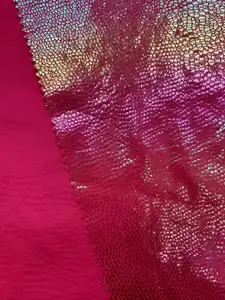 Siyuanda 100% polyester folyo kumaş parlak metal kırmızı sıcak damgalama folyo ceket için su geçirmez kumaş