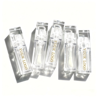 Tubes à gloss à lèvres vides transparents de 6,5 ml et 10 ml avec un grand pinceau, logo personnalisé, tubes à blush cosmétiques et emballage