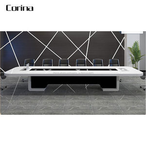 CORINA En <span class=keywords><strong>Pierre</strong></span> artificielle Blanche <span class=keywords><strong>de</strong></span> haute qualité <span class=keywords><strong>taille</strong></span> personnalisée 16 personne siège Table <span class=keywords><strong>de</strong></span> Conférence blanche - Product Image 5
