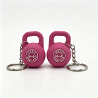 Porte-clés personnalisé en PVC pour le sport et le fitness, haltère, kettlebell, disque de poids en caoutchouc souple, anneau porte-clés, gym, yoga, OEM, faible MOQ 100 pièces