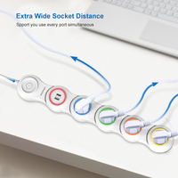 Prise française extensible et pliable avec 2 prises USB, colorée, étanche au feu, 4 sorties, protection contre les surcharges, 10 pièces