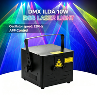 Projecteur laser d'animation RGB ILDA 10W contrôlé par application, faisceau laser 25 kHz pour cérémonie de mariage, banquet, fête, décoration de scène