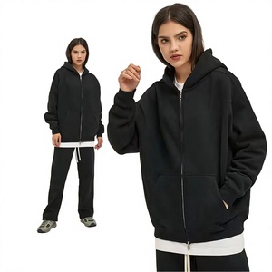STITCH LAB Unisex <b>Navy</b> Blue Hooded Zip-Up <b>Sweatshirt</b> Regular Fit 100% Cotton French Terry Casual Autumn Wear Front Logo Digital - Product Image 5
