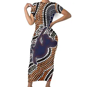فستان للسيدات كم قصير أزياء السكان الأصليين في أستراليا للبيع بالجملة فساتين كوكالا/كاسوارية صيفية بتصميم سترتش وبلوفر بقصّة ضيقة