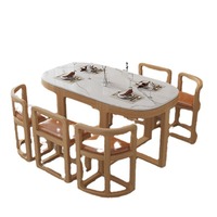 Table de salle à manger de luxe personnalisée en marbre, coins invisibles, style moderne et populaire pour appartement, vente en gros