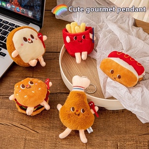 Llavero de Peluche de Alta Calidad con Diseño de Hamburguesa, Papas Fritas, Patas de Pollo, Pan y Perrito Caliente - Product Image 2