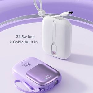 2025 New Ultra Slim Li-Polymer Battery 10000Mah 2-In-1 Portable Power Bank Built-In LED Display Fast Charging PD22.5W 2 <b>Cables</b> - Product Image 3