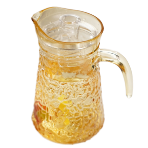 Logo personnalisé Ensemble de cruches à eau en verre 1,5 L Collection de bouilloires 5 pièces avec couvercle et poignée pour verres ou cadeaux - Product Image 1