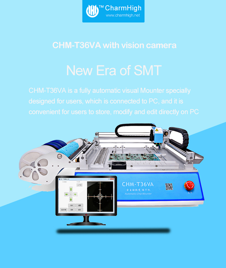 Small Desktop 2 Head Vision Feeder SMT Chip Mounter 300W