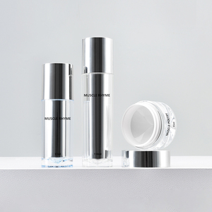 65ml nón bên trong Acrylic + PET rõ ràng bạc mạ điện Rỗng Mỹ phẩm container chăm sóc da kem cơ thể chà Jar - Product Image 2