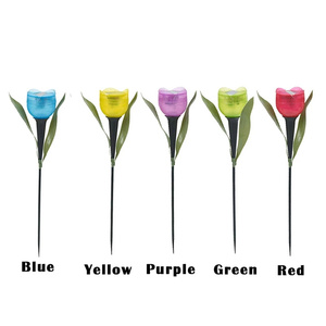 Luces solares de flores para jardín, luces de tulipán artificiales impermeables para exteriores, con Panel Led que cambia de Color - Product Image 3