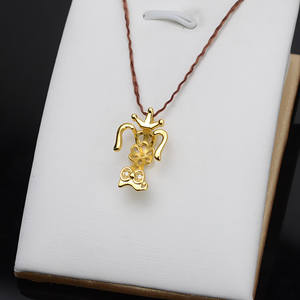 Pendentif tête d'animal chien zodiacal en argent S925, pendentif perle 8-9 mm avec plateau vide pour création de bijoux DIY, 587 apprêts et composants de bijouterie - Product Image 3