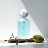 Flacon de parfum en verre rond transparent givré vide de 100 ml avec bouchon blanc