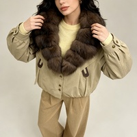 Veste d'hiver surdimensionnée pour femmes Tyan, en duvet, avec grand col en fourrure de renard véritable, vêtements d'extérieur en gros
