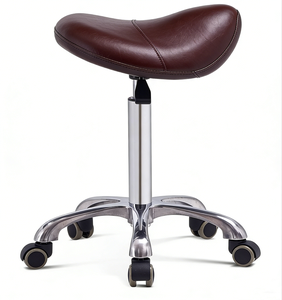 Silla de Salón Profesional de Cuero Sintético, Giratoria, con Ruedas, Bomba Hidráulica, para Peluquería, Estudio, Uso Profesional - Product Image 2