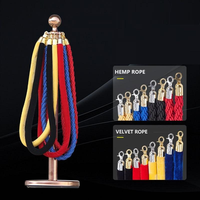 Poteau de guidage de foule en acier inoxydable 201 doré avec corde en velours de 1,5 m