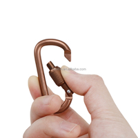 Boucle de verrouillage de corde à vent en forme de D en alliage d'aluminium pour l'extérieur 6cm mousqueton rapide porte-clés mousqueton pour accessoires de sac à dos