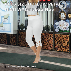 Leggings de Cintura Alta para Mujer, Tallas Grandes, Diseño Floral Hueco, Cierre con Cordón, Transpirables y Sin Costuras, Pantalones Capri - Product Image 2