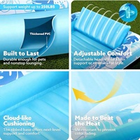 Matelas d'eau portable gonflable pour piscine, avec oreiller ergonomique intégré, en matériau résistant aux UV, pour chaise longue d'extérieur
