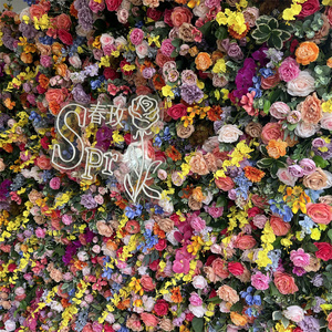 Sprr Bouquet da sposa con sfondo di Rose artificiali di simulazione fiore pannello murale per festa di nozze sfondo decorazione floreale - Product Image 6