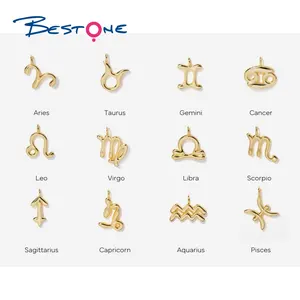 Bestone Embalaje personalizado 12 Signo del zodiaco Collar de runas Burbuja simple 12 Signos del zodiaco Colgante Cadena de clavícula para mujeres