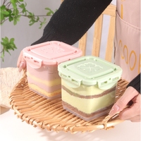 Boîtes à dessert carrées en gros, boîtes à donuts, boîtes à macarons, boîtes à tartes aux œufs, boîtes à gâteaux miniatures en plastique épais, contenants d'emballage alimentaire à emporter