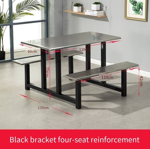 Canteen <strong>Table</strong> and <strong>Bench</strong> Set Durable Steel Frame Dining Furniture for <strong>School</strong> and <strong>Cafeteria</strong> Easy-Clean Surface Space-Saving Design