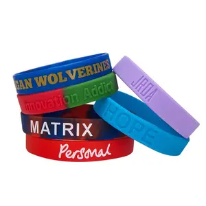 Custom Logo 1" Inch Personalized Silicone Wristband, Embossed Debossed Logo Rubber Bands, Silicone Bracelets