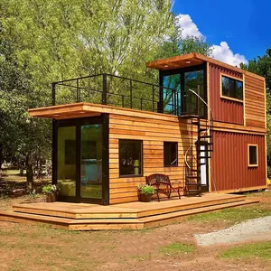 Quacent Tiny Home Garden Office Flat Pack House Luxueux Cadre en acier léger Conteneur en métal Cabines préfabriquées en <span class=keywords><strong>bois</strong></span> <span class=keywords><strong>Maison</strong></span> - Product Image 1
