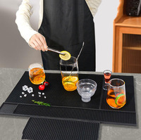 Tapis de comptoir moderne antidérapant noir pour cuisine et bar, accessoires pour bar, tapis de comptoir pour café et salon de thé