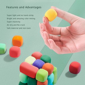 Nouveau design, kit de pâte à modeler super douce de qualité supérieure, séchage à l'air, pour enfants, pâte à modeler magique - Product Image 4