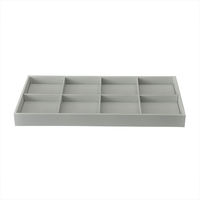 Plateau de présentation en cuir PU pour bijoux, vente en gros, pour bagues, colliers et bracelets