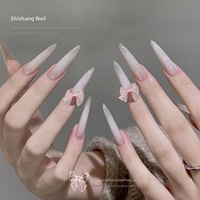 Accessoires pour ongles en organza Paso Sico - Nœuds faits main ultra-féériques style princesse, strass DIY à poser sur les ongles