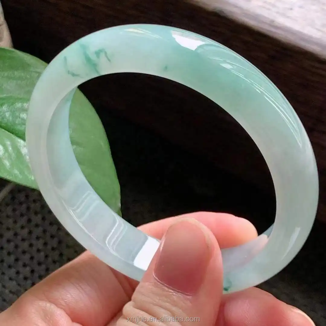 Pulseira de jade de gelo certificada, produto genuíno de myanmar com em nome da pulseira de jade puro terminado no atacado