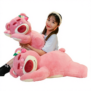 צעצוע קטיפה דוב תות שדה יצירתי חדש, כרית, כותנה PP, עיצוב מכונת מספריים גדולה, 51-99 ס\\\"מ, בובת שכיבה, סיטונאי - Product Image 1