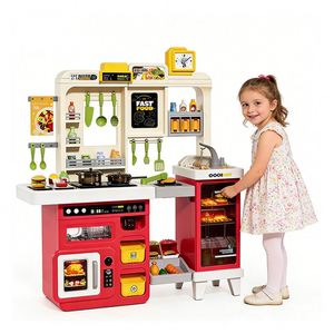 Ensemble de cuisine jouet pour enfants : comptoir, four, robinet, armoire – Jeu d'imitation pour le développement de la narration et l'engagement social - Product Image 3