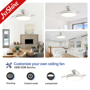 1stshine Ventilador de Techo Montado al ras 42 Pulgadas Cuchillas Ocultas Control Remoto Moderno Decorativo LED Ventilador de Techo Luz - Product Image 4