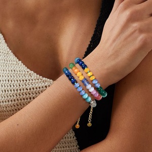 Style Beaded <b>Bracelet</b> Natural Rose Quartz Sunstone Hot Selling Colorful <b>Crystal</b> Wholesale for Women Stainless Steel - Product Image 5