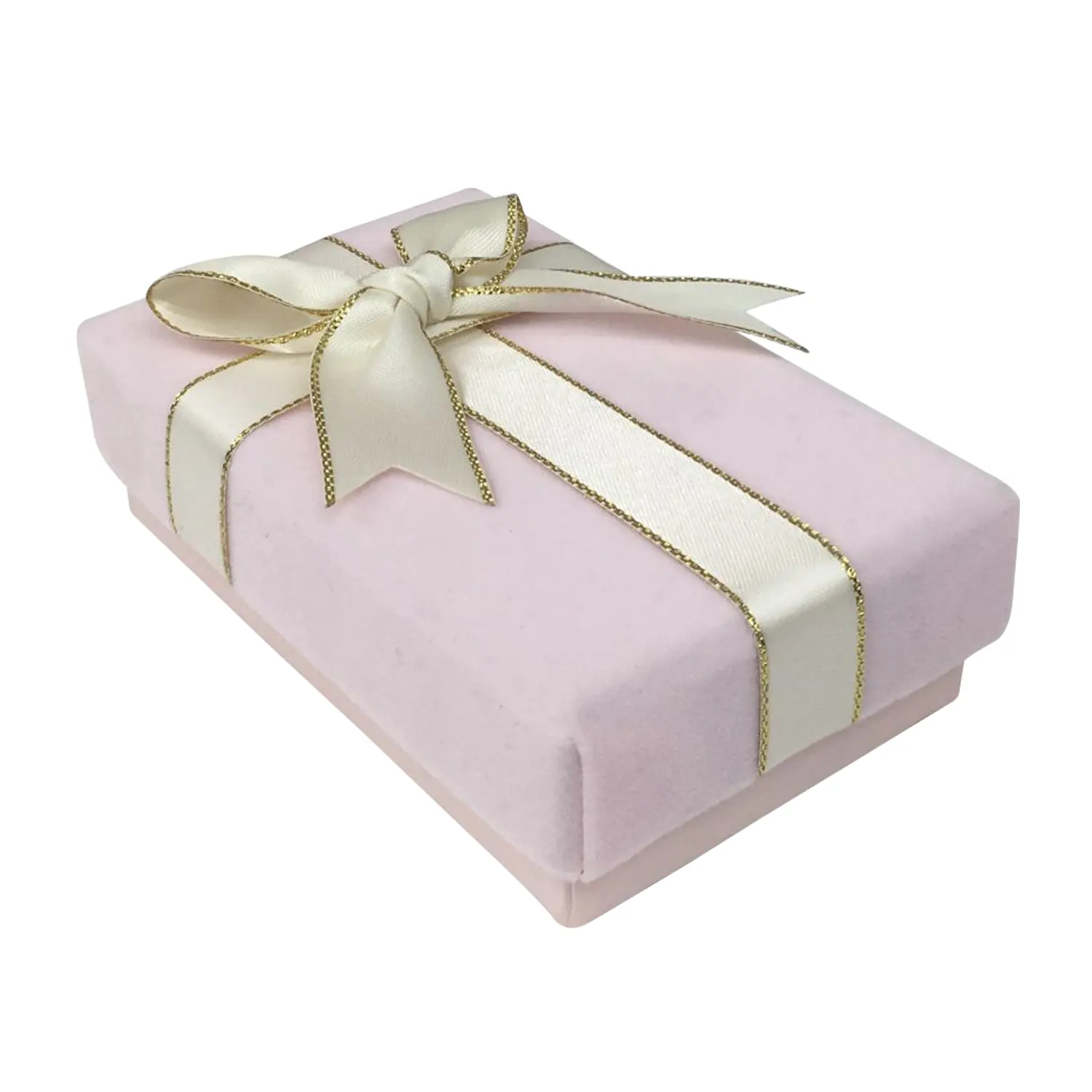 Custom Romantic Sweet Luxury Velvet Engagement Gift Packaging Box with Ribbon