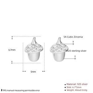 E01807 Groothandel Mode Mini 925 Sterling Zilveren Peuter Meisjes Schattige Eikel Achterkant Stud Oorbellen Kids Kerst Sieraden - Product Image 5