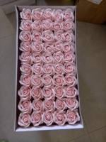 50 pièces/boîte, fleurs artificielles à quatre couches pour la Saint-Valentin, fleurs de roses en savon pour la décoration de mariage, fleurs artificielles
