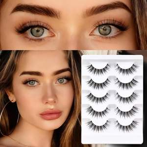 Faux cils longs et vaporeux 100 % faits à la main Veleasha, aspect naturel, avec bande transparente douce, rehausseur de cils léger - Product Image 4