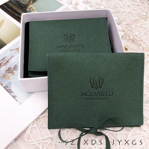 Bolsa de Regalo Pequeña de Lujo de Microfibra y PVC con Lazo, Bolsa para Pulseras y Collares de Microfibra, Empaque Elegante para Joyería - Product Image 3