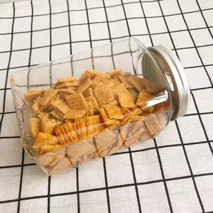 Nhãn tùy chỉnh cấp thực phẩm vuông Pet rõ ràng <span class=keywords><strong>Cookie</strong></span> lọ 300/400/500/720/900/1150/1350 ml nhôm nắp thực phẩm lưu trữ container - Product Image 5