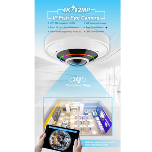 กล้อง 4K 360 องศา พาโนรามา ฟิชอาย พร้อมการ์ดเก็บข้อมูล เสียงสองทาง กล้องเน็ตเวิร์ค POE รองรับ Guard Station CMS/Guard Viewer V - Product Image 5