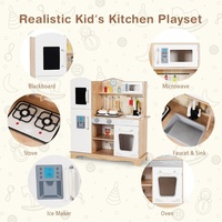 Cuisine en bois pour enfants, ensemble de jeu de cuisine avec évier, machine à glaçons, lave-vaisselle, ustensiles de cuisine, jouet de cuisine, cadeau pour enfant KA7125