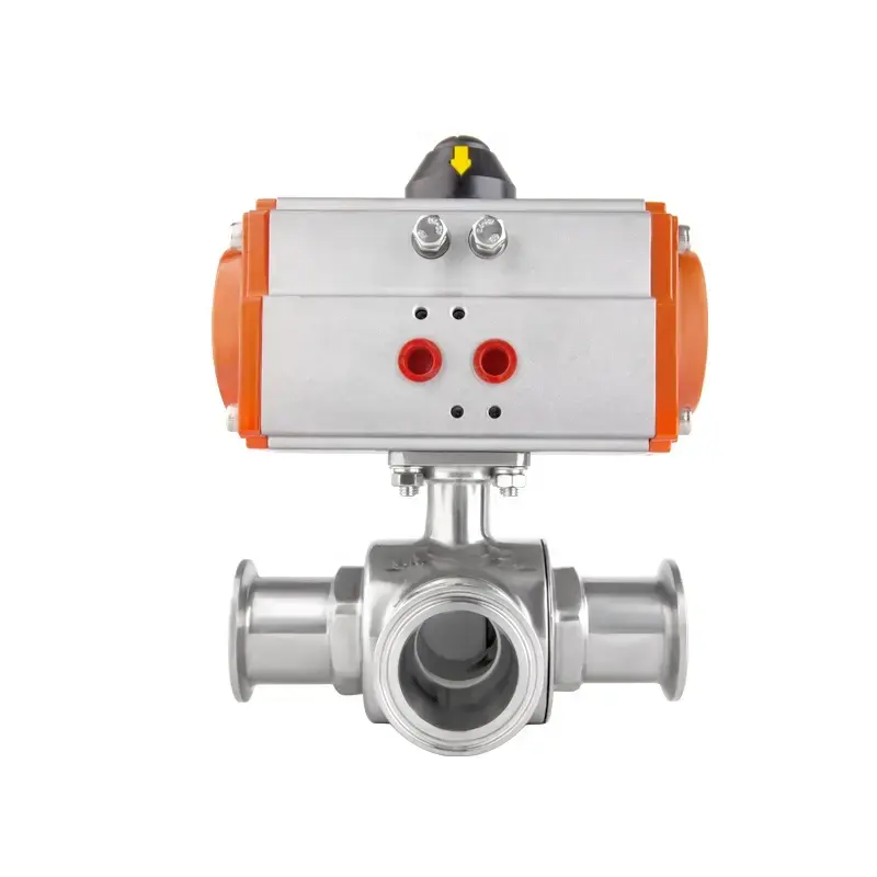 WZ SS304 sanitary class quick installation 25 38 clamp 3 way ball valve can be customized pneumatic electric valve