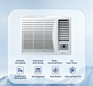 เครื่องปรับอากาศแบบติดหน้าต่าง BIBO รุ่น AC 9000btu 1 ตัน 1.5 ตัน 2.0 ตัน ระบบทำความเย็น ใช้ไฟฟ้า 220v น้ำยา R410a/R32 พร้อมรีโมทคอนโทรล เหมาะสำหรับโรงแรมและบ้าน - Product Image 2