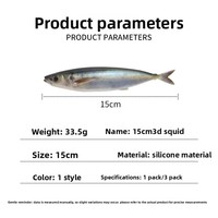 Leurre souple biomimétique pour la pêche en mer en acier inoxydable, simulation de maquereau espagnol, 15cm/335g, pour l'impression 3D transfrontalière